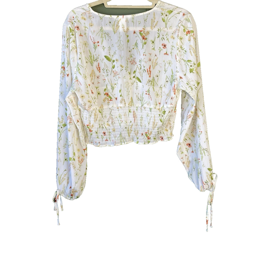H&M Blouse Womens Medium Lightweight Floral Boho Chic Fairy Romantic Ethereal - Picture 2 of 13